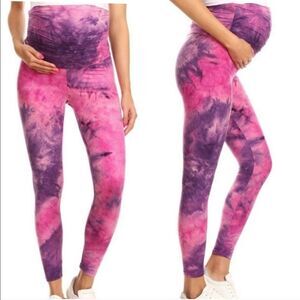 Tie dye maternity leggings